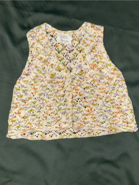Zara Other - Zara Kids Crochet Knit Skort in White with Orange, Green, and Purple Speckles